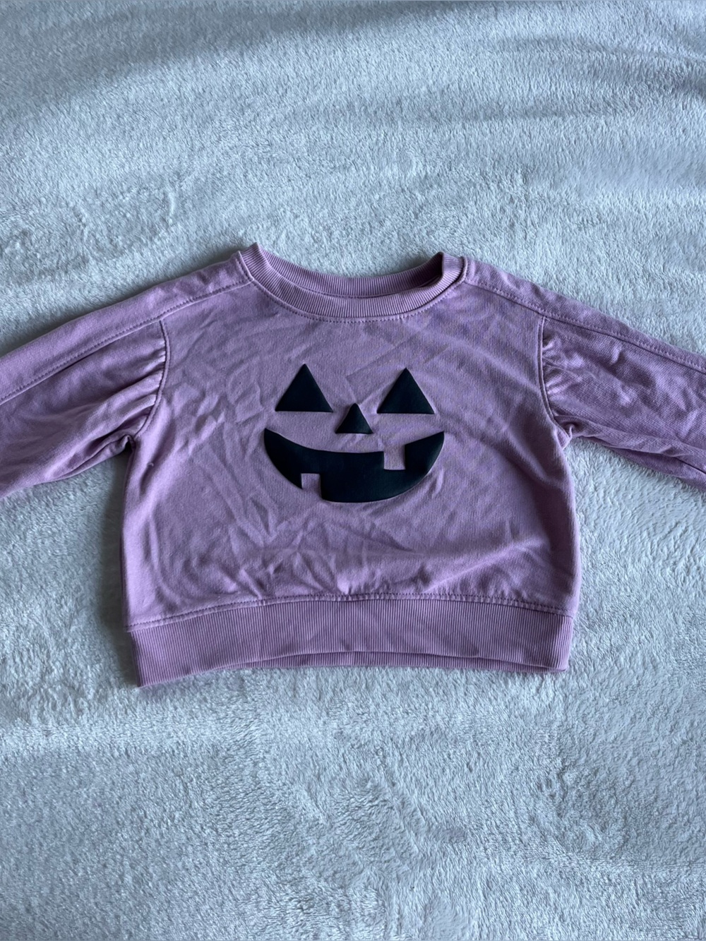 2T Lavender Pumpkin Jack Olantern Purple Sweatshirt with Black Graphic